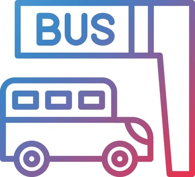 Vector Design Bus Stop Icon Style
