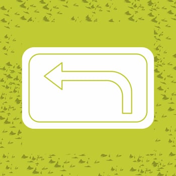 Left Turn Ahead Vector Icon