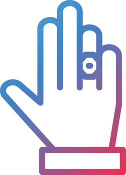 Vector Design Ring in Hand Icon Style
