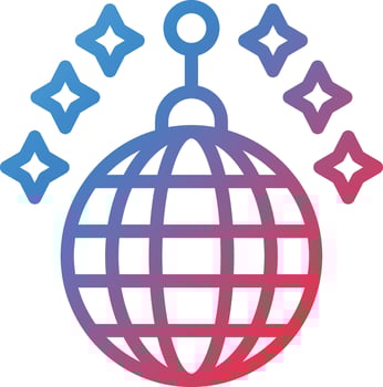 Vector Design Disco Ball Icon Style