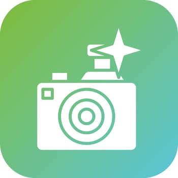 Flash Camera Vector Icon Style