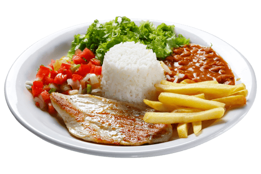 Rice beans grilled chicken steak salad png