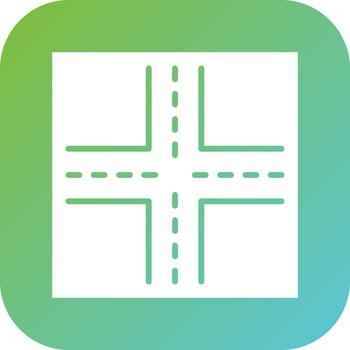 Four Way Intersection Vector Icon Style