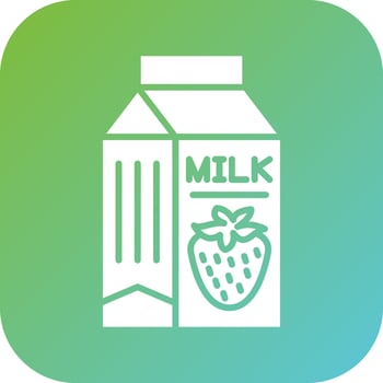 Strawberry Milk Vector Icon Style