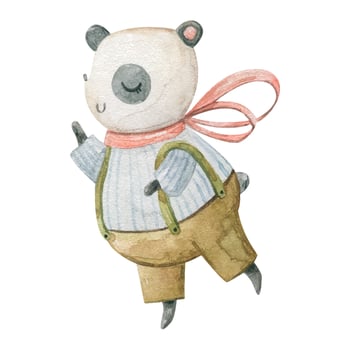Cute circus cartoon vector illustration. Watercolor illustrations on a posters and banners for a circus shows, animal, magician, character,  juggling,  and circus motives. Childish illustration