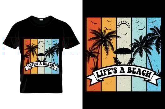 Life's a beach Summer  t-shirt design. Best for fashion graphics, t-shirt Pro Vector