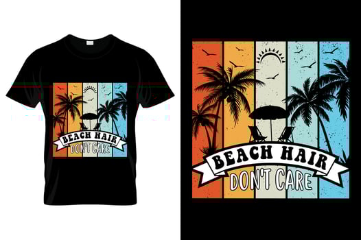 Beach hair, don't care Summer t-shirt design. Best for fashion graphics, t-shirt Pro Vector