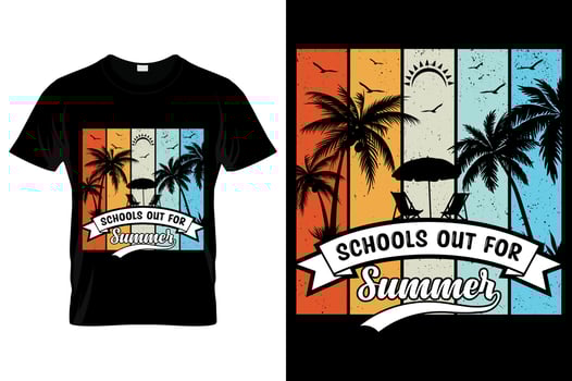Schools out for Summer  t-shirt design. Best for fashion graphics, t-shirt Pro Vector