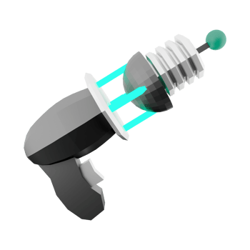 3d rendering Futuristic Sci-Fi Assault Pistol lowpoly icon. 3d render loading cannon with sight low poly icon. png