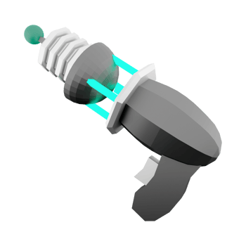 3d rendering Futuristic Sci-Fi Assault Pistol lowpoly icon. 3d render loading cannon with sight low poly icon. png