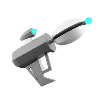 3d rendering Futuristic Sci-Fi Assault Pistol lowpoly icon. 3d render loading cannon with sight low poly icon. png