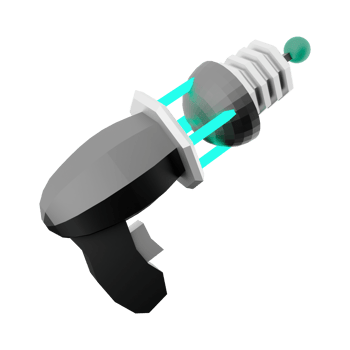 3d rendering Futuristic Sci-Fi Assault Pistol lowpoly icon. 3d render loading cannon with sight low poly icon. png