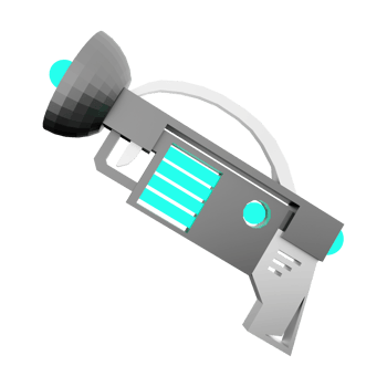3d rendering ray gun low poly icon. 3d render sci-fi small beam weapon icon. png
