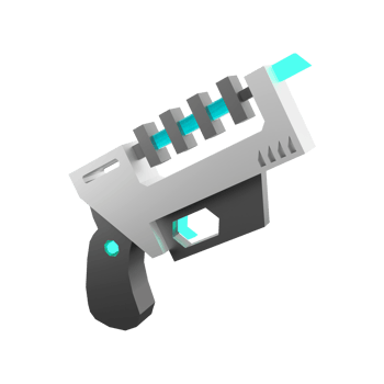 3d rendering laser gun of the future low poly icon. 3d render space gun, future technologies icon. png