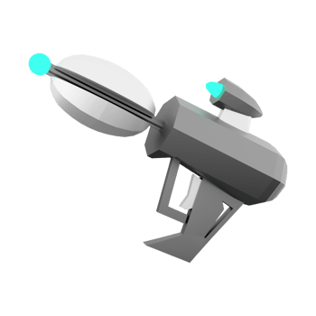 3d rendering Futuristic Sci-Fi Assault Pistol lowpoly icon. 3d render loading cannon with sight low poly icon. png