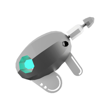 3d rendering Futuristic Sci-Fi Assault Pistol lowpoly icon. 3d render loading cannon with sight low poly icon. png
