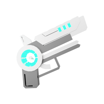 3d rendering space gun from astronomy collection low poly icon. 3d render weapon of the future, energized icon. png