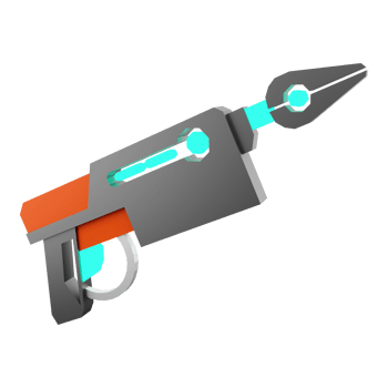 3d rendering Pump SG Blaster low poly icon. 3d render futuristic gun detailed with Blue Colors combination icon. png