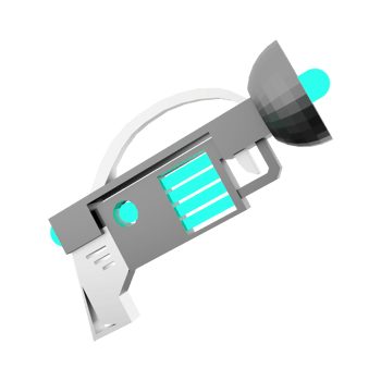 3d rendering ray gun low poly icon. 3d render sci-fi small beam weapon icon. png