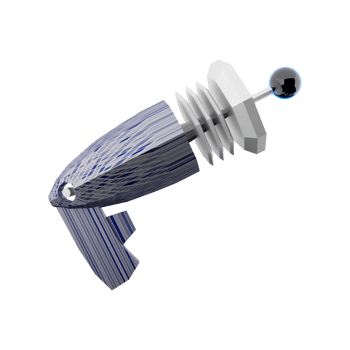 3d rendering fictional space gun, blaster as universe energized weapon low poly icon. 3d render science fiction blaster icon. png