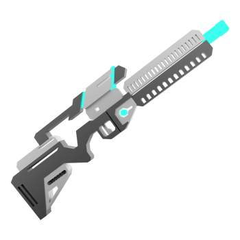 3d rendering cartoon retro space blaster icon. 3d render laser weapon low poly, futurustic weapon icon. png