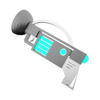 3d rendering ray gun low poly icon. 3d render sci-fi small beam weapon icon. png