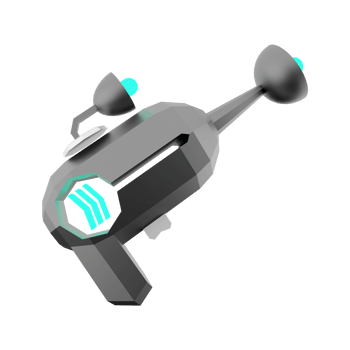 3d rendering Pump SG Blaster low poly icon. 3d render futuristic gun detailed with Blue Colors combination icon. png