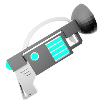 3d rendering ray gun low poly icon. 3d render sci-fi small beam weapon icon. png