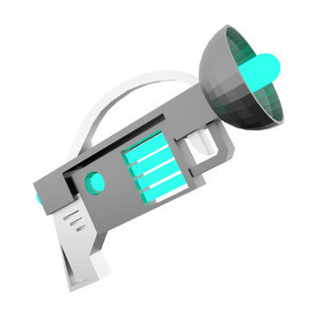 3d rendering ray gun low poly icon. 3d render sci-fi small beam weapon icon. png