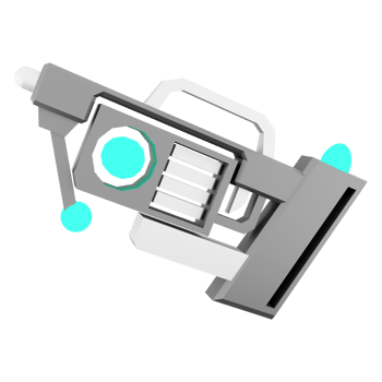 3d rendering game pistol low poly icon. 3d render galactic weapons, unknown technologies icon. png