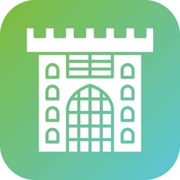 Castle Gate Vector Icon Style