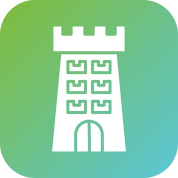 Castle Tower Vector Icon Style