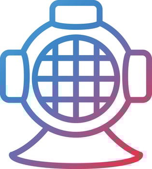 Vector Design Diving Helmet Icon Style