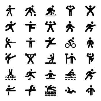 Glyph icons for Pictograms. vector