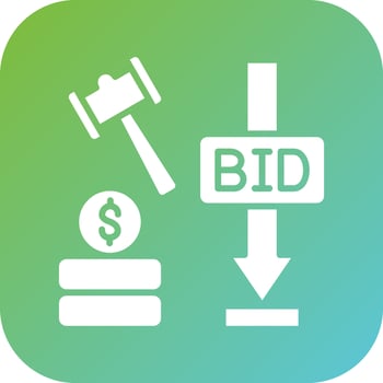 Minimum Bid Auction Vector Icon Style