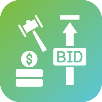 Maximum Bid Auction Vector Icon Style