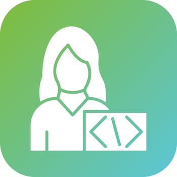 Coder Woman Vector Icon Style
