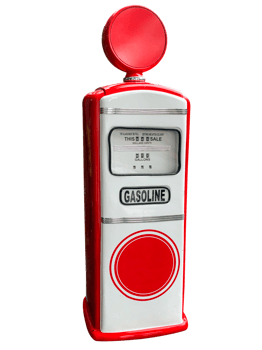 Old red gasoline pump png
