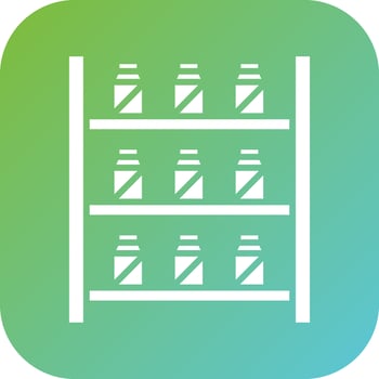 Well Stocked Shelves Vector Icon Style