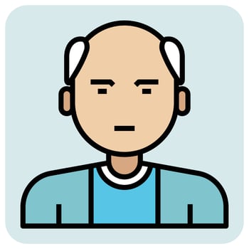 Filled outline profession icon for Old man. vector