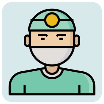 Filled outline profession icon for Surgeon doctor. vector