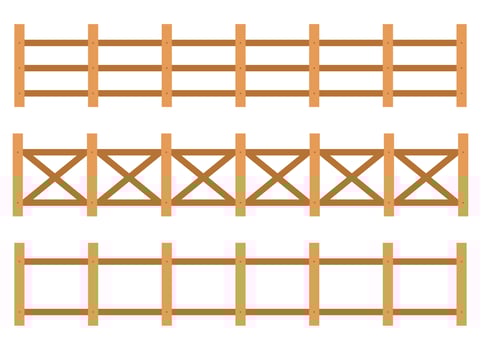 Colored fence in flat style vector illustration isolated on white