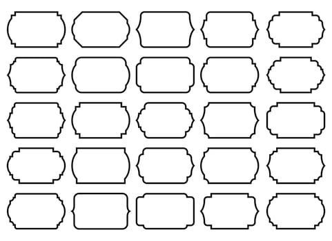 Set of vintage frames and labels vector illustration isolated on white