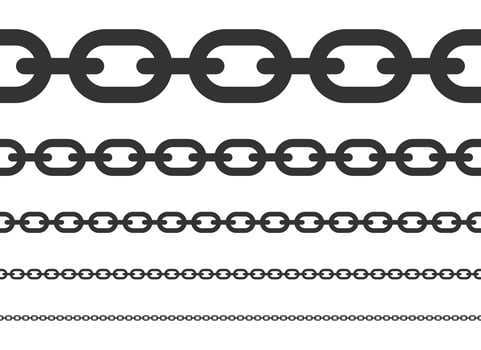 Seamless chain vector illustration isolated on white background