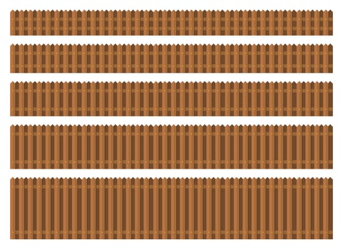 Colored outline fence in flat style vector illustration isolated on white