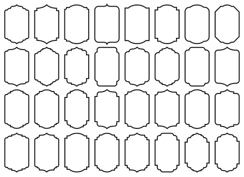 Set of vintage frames and labels vector illustration isolated on white