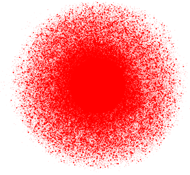 A round paint splatter of very fine particles with a solid filling inside. png