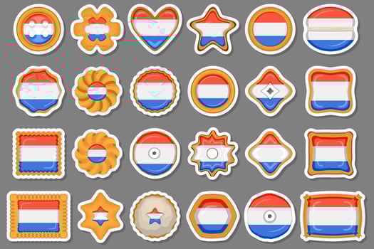 Cookie with flag country Netherlands in tasty biscuit vector