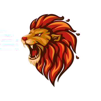 Lion Head Mascot Logo Symbol cartoon illustration vector