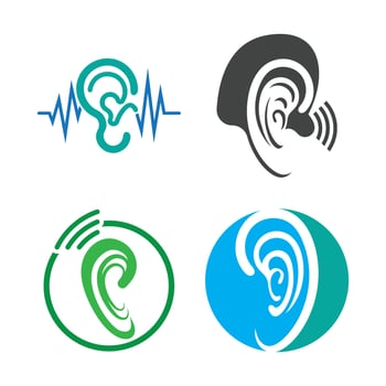 Hearing logo template vector